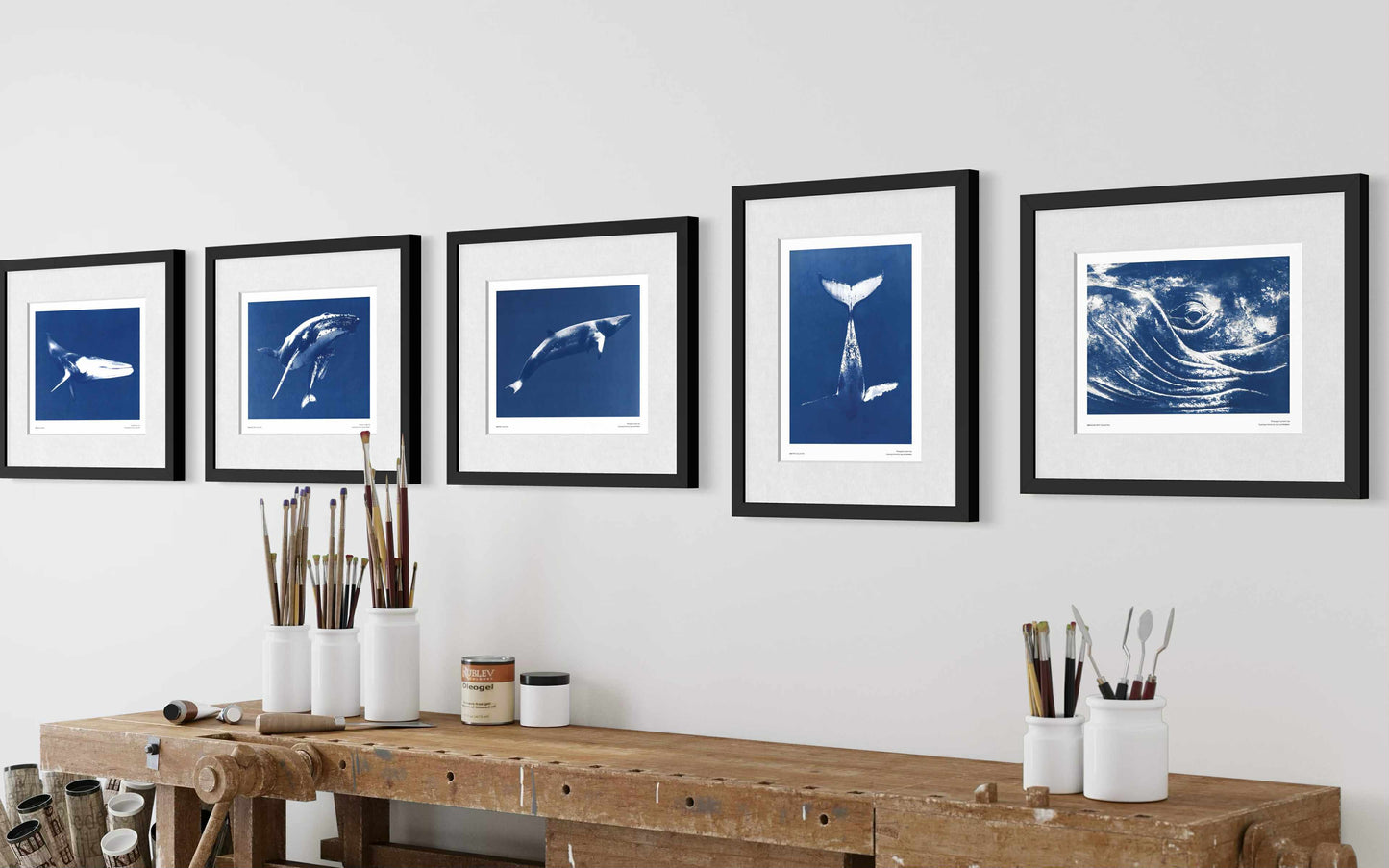 Humpback female and calf - A3 size : 30x40cm / 12x16"